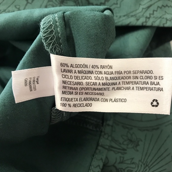 A New Day Women's Puff Sleeve Round Neck Paisley Green Blouse Top Choose S or M - Picture 12 of 13